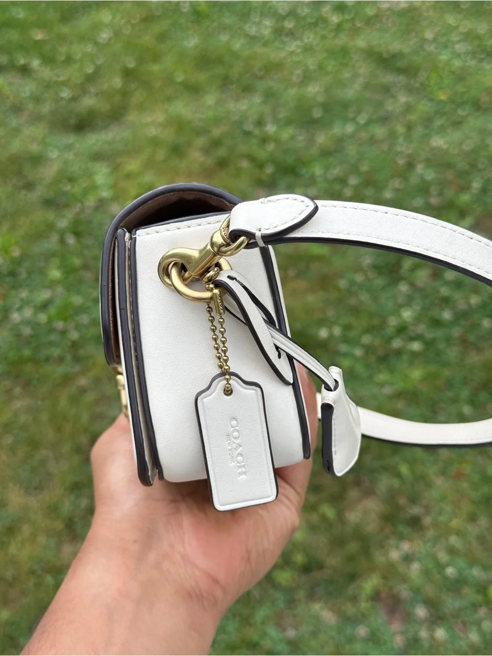 Coach Studio Bag 20 C Cream Leather Shoulder Bag with Gold  discontinued model